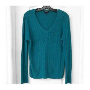 Jessica - Longsleeve V-Neck Knit Sweater Teal